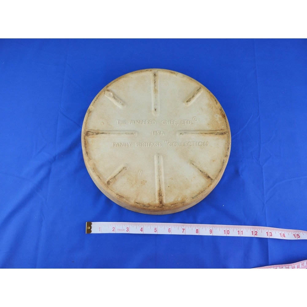 Pampered‎ Chef Stoneware 10" Pie Quiche Dish Family Heritage Collection Stone - Picture 4 of 4